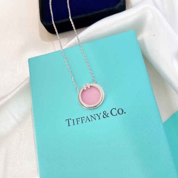 Tiffany & Co. Jewelry - Tiffany & Co. new Double T Circle Pink Shell necklace